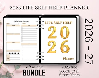 2026 Life Self Help Planner, Daily and Weekly Goal Tracker, Personal Growth Journal, Motivation & Mindset Organizer, Wellness Planner