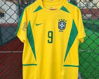 Brazil Ronaldo 9 World Cup 2002 Retro Football Jersey