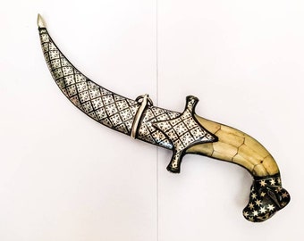 Modern Reproduction German ss Dagger with mother of pearl handle and Silver worked