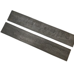 Pieza en blanco de acero de Damasco para fabricar cuchillos, 10 x 1,5 pulgadas, grosor 4 mm aproximadamente