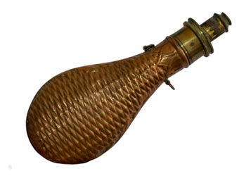 Antique Reproduction Victorian style bronze  gunpowder flask