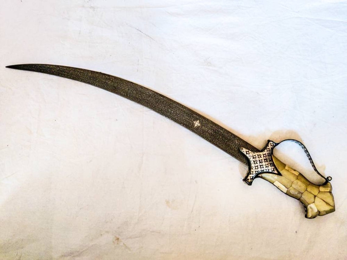 Handcrafted Indian Talwar/ Sword with Silver inlay Koftgari | Etsy