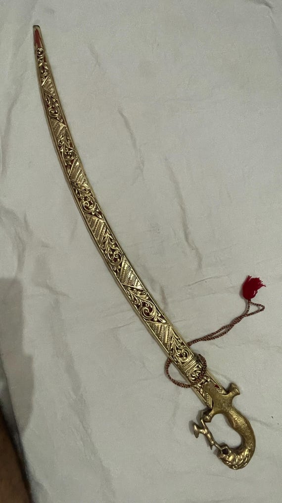 Buy Indian Rajput/sikh Wedding Sword/kripan With Golden Look