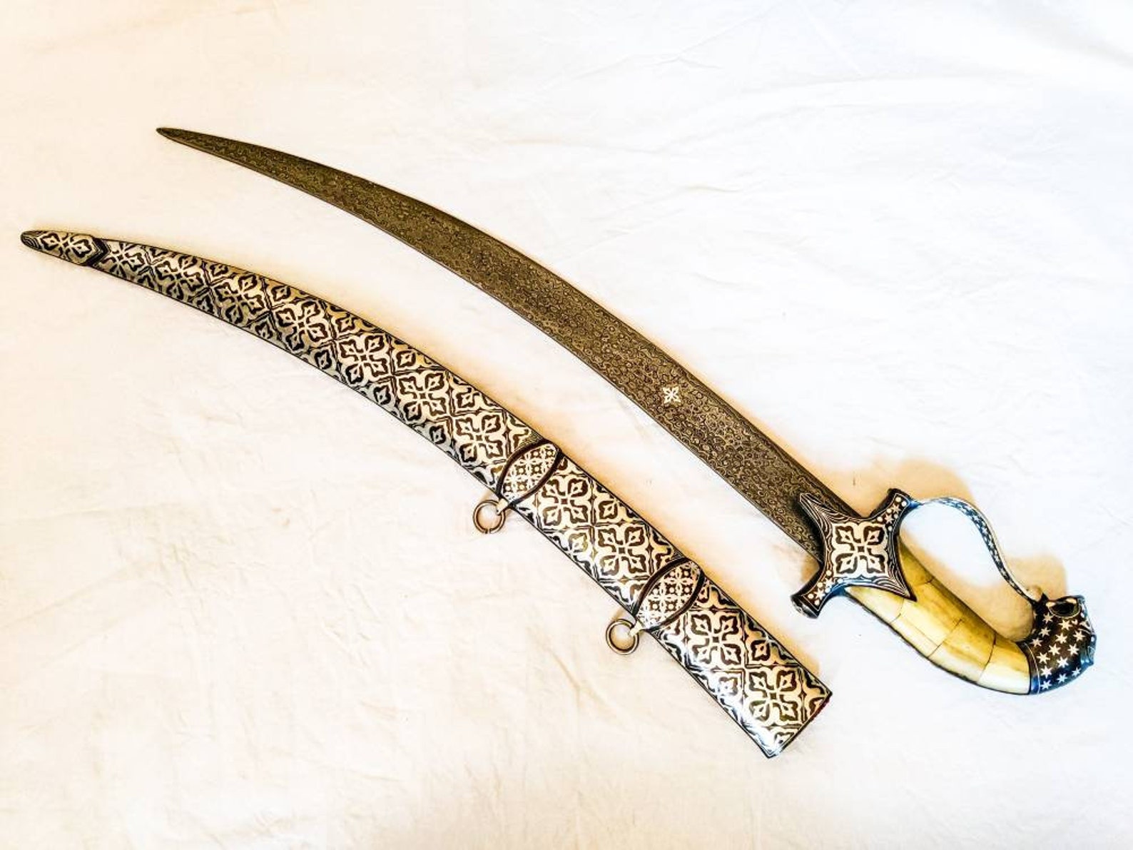 Handcrafted Indian Talwar/ Sword with Silver Koftgari work and | Etsy