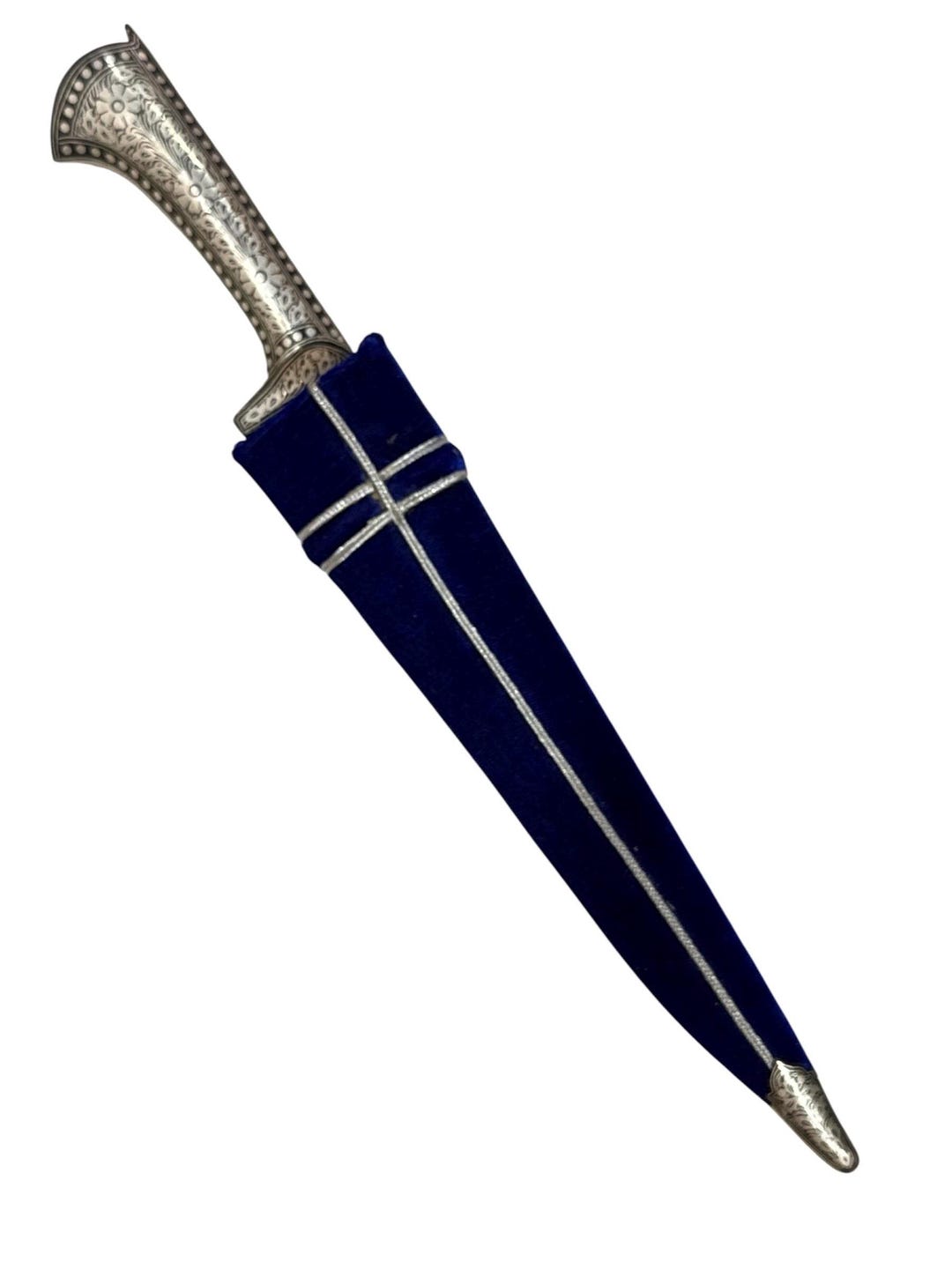 Ottoman Mughal Damascus Pesh Kabz Dagger With Steel Handle and Silver ...