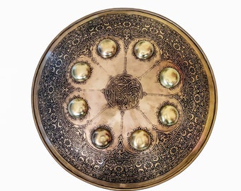 Handcrafted decorative shield 16 inch with Arabic engraving