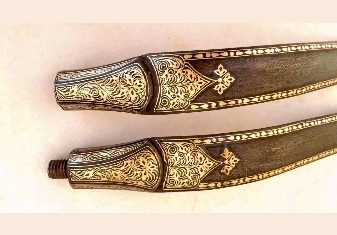 Antique reproduction Bow Mughal Ottoman Silver koftgari work Etsy
