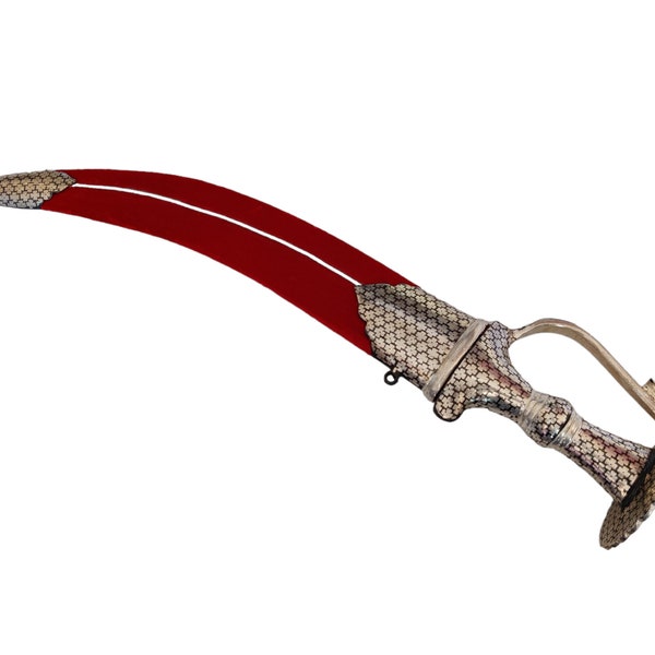 Indian Wedding Kirpan with Damascus blade and silver work