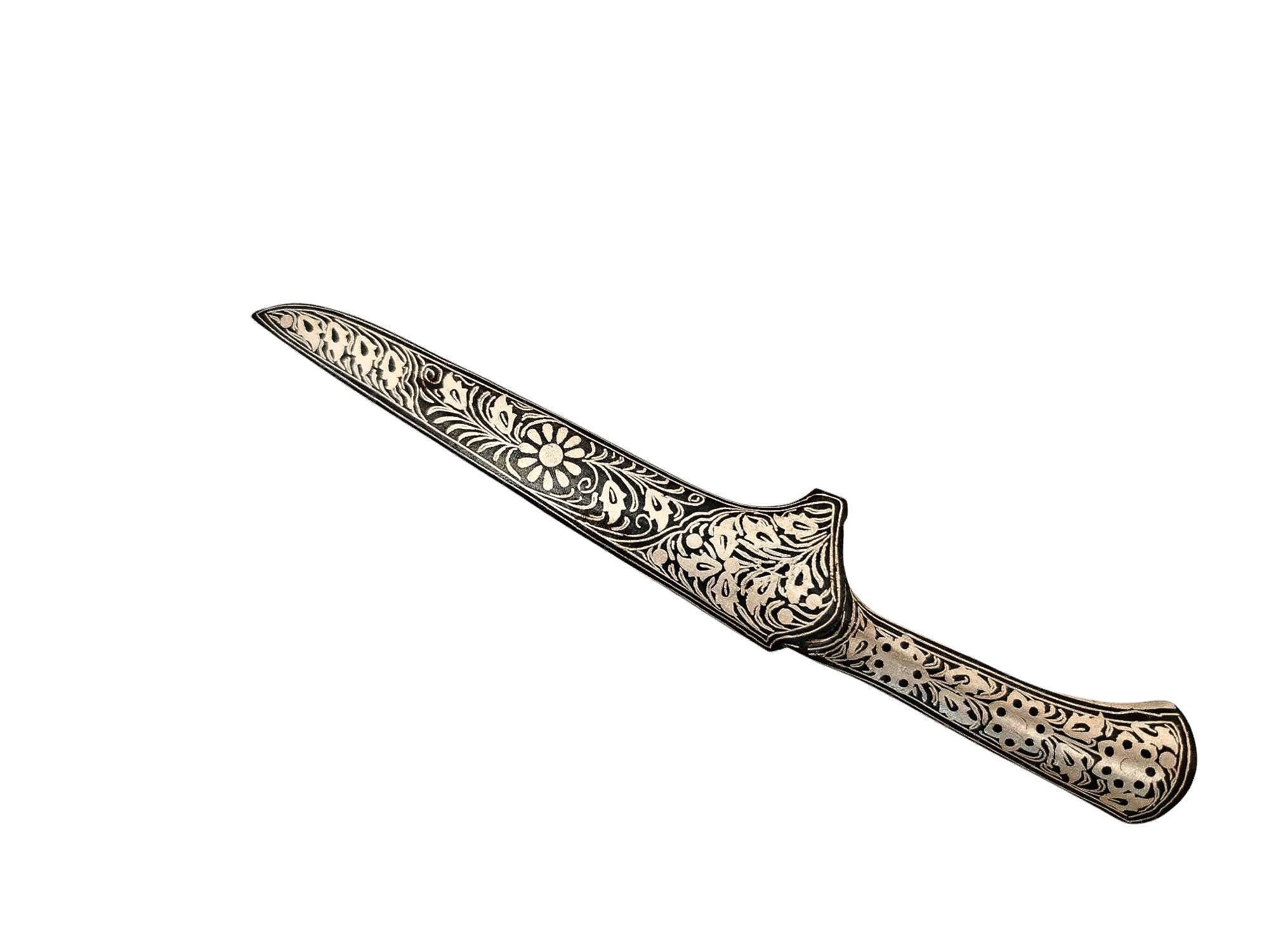 Sikh Kirpan Damascus Silver Koftgari Worked Small Knife Dagger - Etsy