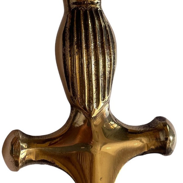 Golden collectible sword hilt for Rajput sword with carvings