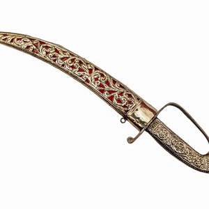 Kirpan indiano para casamento, feito de latão, com 33 cm (13 polegadas).