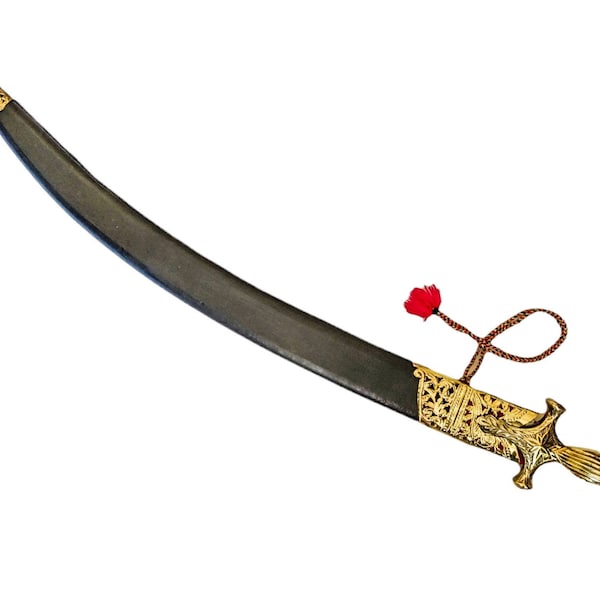 Handcrafted Indian Rajput Wedding Sword with Black Leather sheath  35 inches
