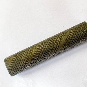 Twisted Damascus Steel Round Bar For Knife Guard/ring Jewelry Making 28mm , 6 inches  long