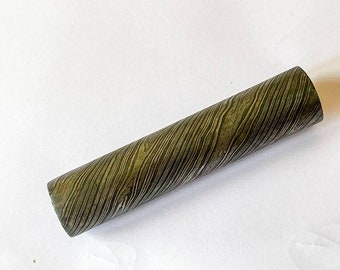 Gedraaide damaststalen ronde staaf voor mesbeschermer/ring sieraden maken 28 mm, 6 inch lang