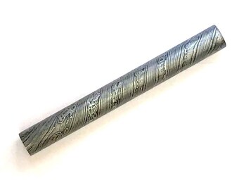 Gedraaide damaststalen ronde staaf voor mesbeschermer/ring sieraden maken 30 mm, 10 inch lang
