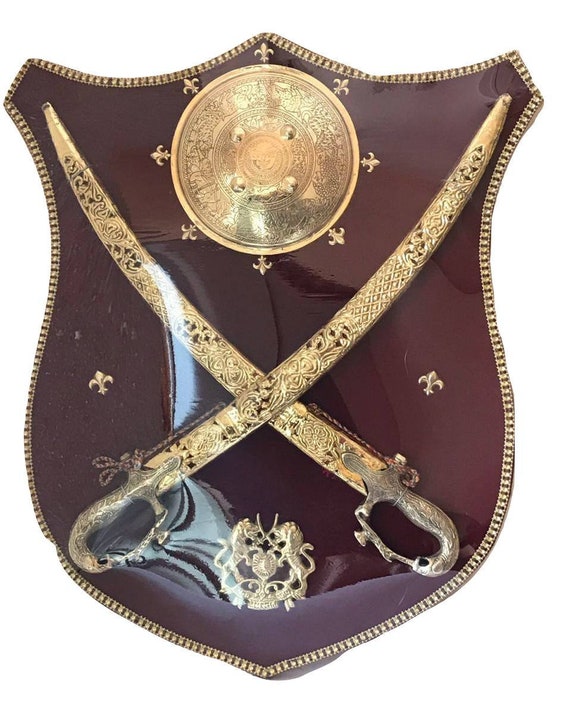 Medieval Decorative Indian Rajput Sword Shield Wall Hanging Etsy