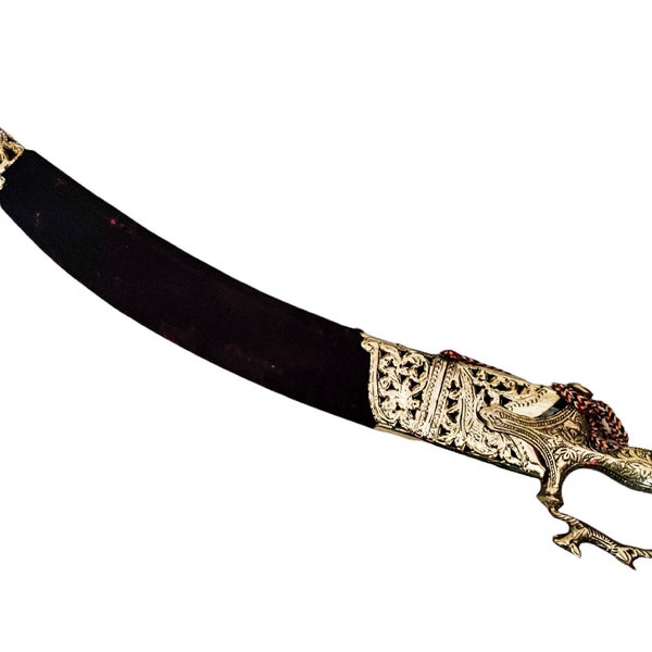 Indian ceremonial sword with blue sheath and brass hilt