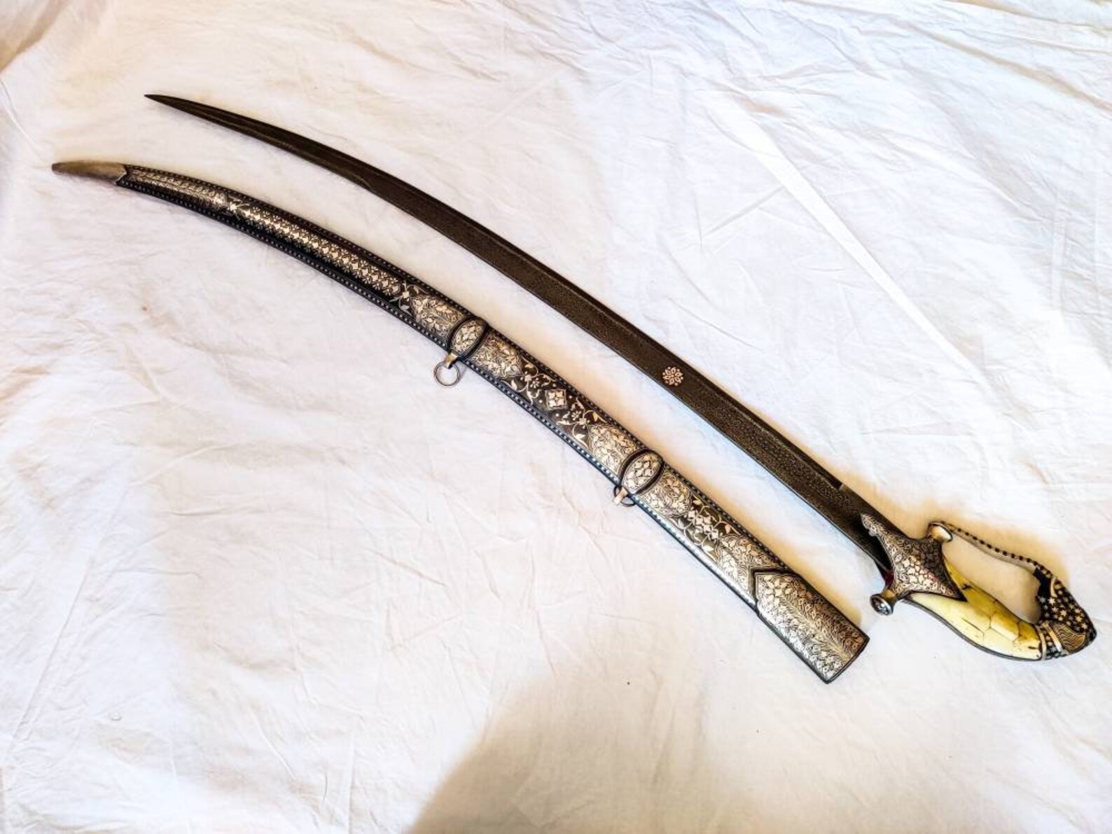 Handcrafted Indian Talwar/ Sword with Silver Koftgari work and | Etsy