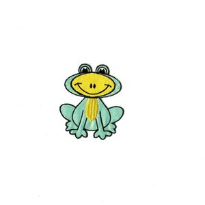 Happy Frog Embroidered iron on Patch