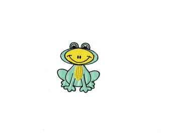 Happy Frog Embroidered iron on Patch
