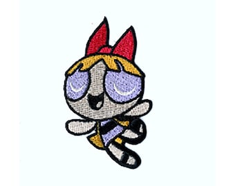 Power puff girl embroidered iron on patch
