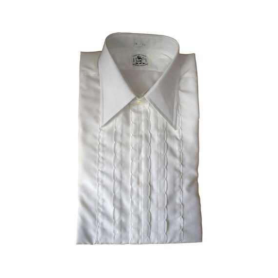 Men's Vintage White Scalloped Ruffle Tuxedo Shirt