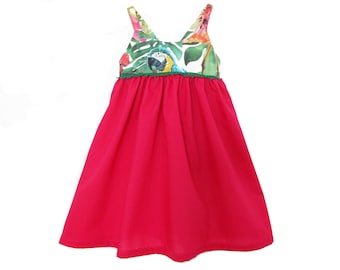 Size 3M-8Y/ Tropical Girl Dress Pattern/ Toddler Dress Pattern/ Childrens Sewing Pattern/ Summer dress pattern/PDF Easy Sew