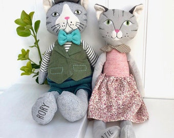 Personalised Soft Toy Cat