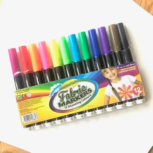 Fabric Pens 20 Pack Textile Markers for Clothing, Bags, T Shirts, Hats, 2  Sets of Colours With Double Tip 