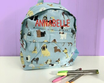 Personalised Boys & Girls Embroidered Backpack, Toddler Nursery Bag, Kids Name, Personalised Back to School Bag