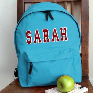 Nom appliqué personnalisé sac à dos style universitaire lettres sac à dos filles et garçons école gymnase école natation sac ballet
