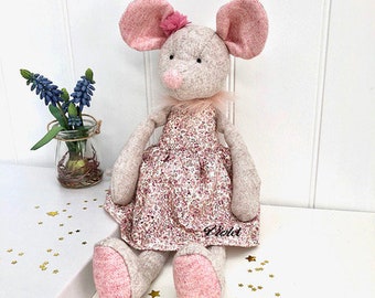 Personalised Soft Toy Tweed Mouse