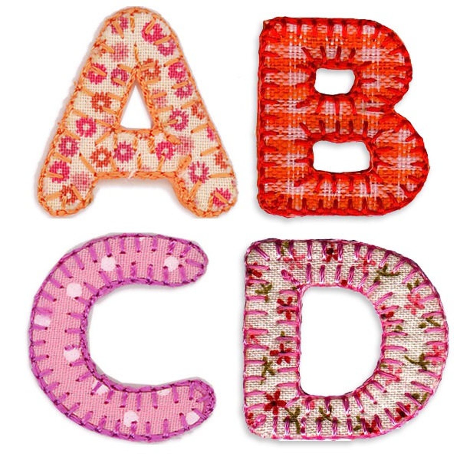 Embroidered Iron on Patchwork Alphabet Letters Custom Name Etsy UK