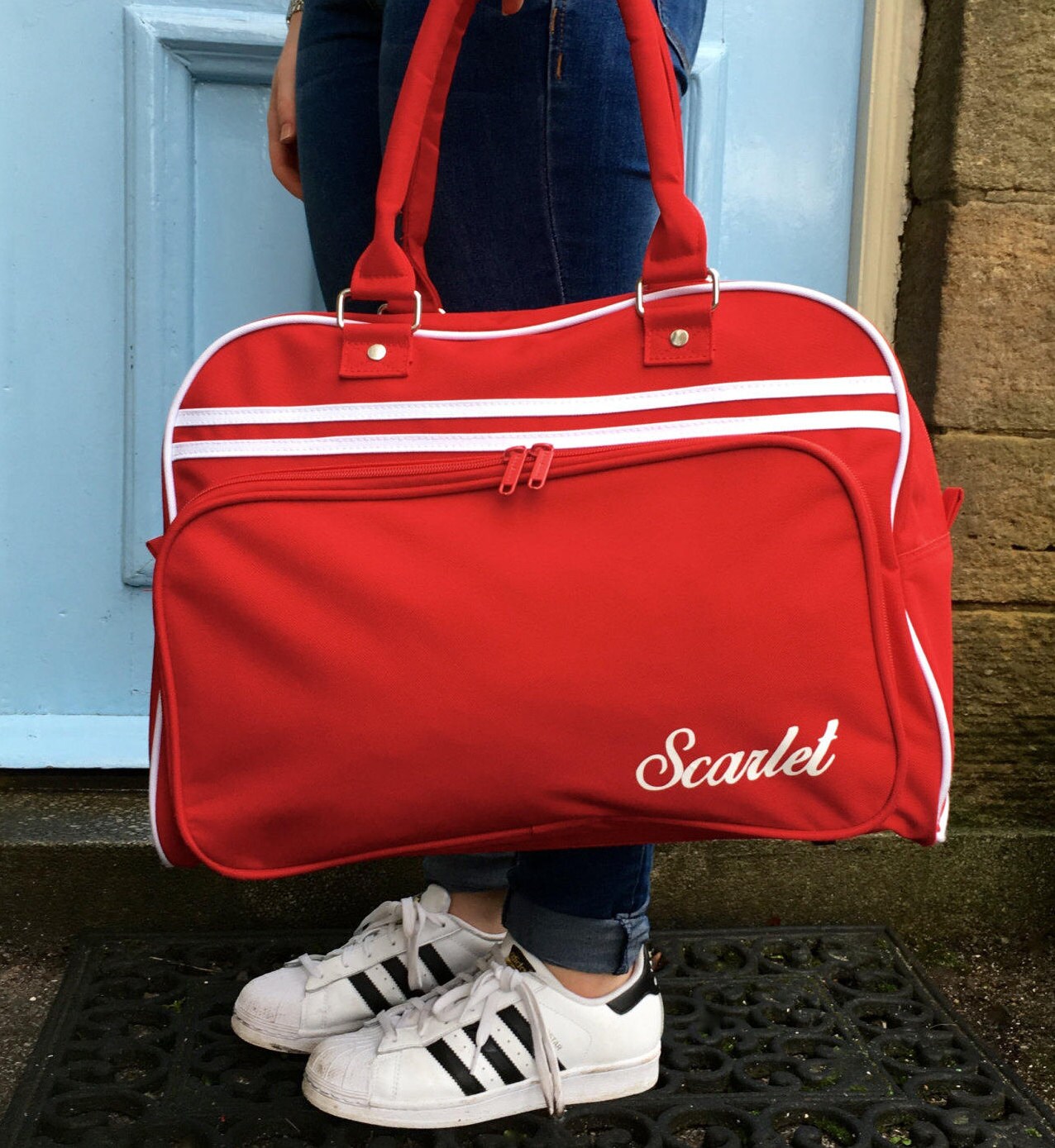 Sleepover Bag Weekend Bag Red With Name 