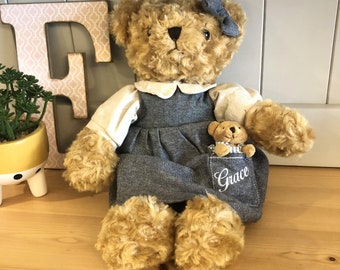 Personalised Soft Toy Bear with Baby Bear