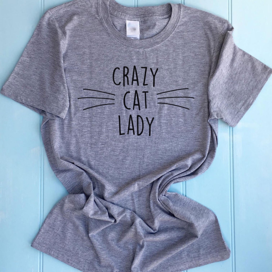 Crazy Cat Lady Personalised Ladies T Shirt Slogan Printed T Etsy