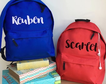 Personalised Name Backpack with ANY NAME Kids Children Nursery Gym School Student Rucksack