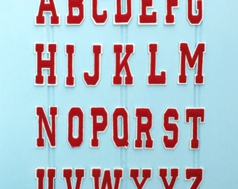 Embroidered Iron On Patch Varsity Alphabet Letters Custom Name Initials Boys Girls Clothes T Shirt Jeans Jacket Top Applique Large Letters