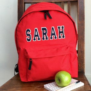 Nom appliqué personnalisé sac à dos style universitaire lettres sac à dos filles et garçons école gymnase école natation sac ballet