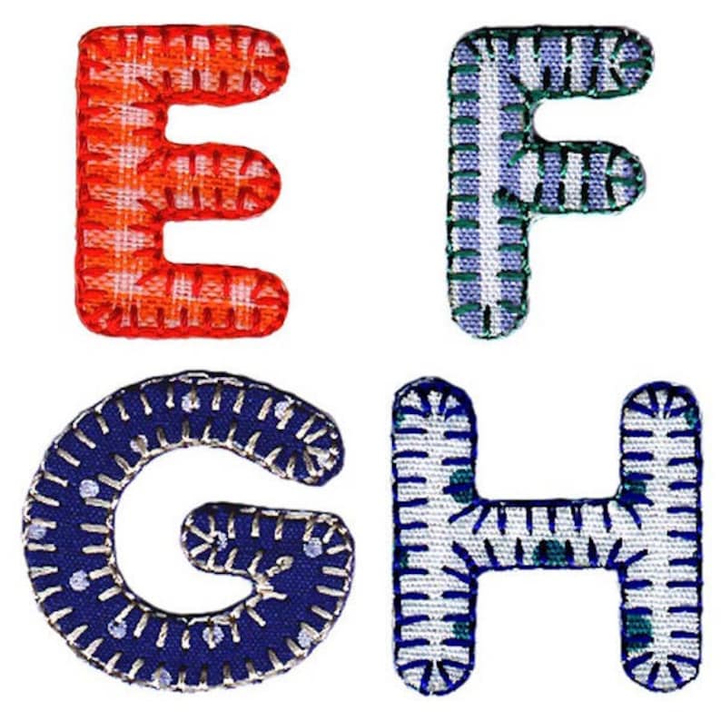 Iron on Patch Alphabet Letters Embroidered Custom Name Etsy UK