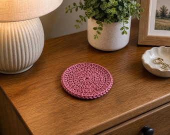 Patrón de posavasos redondo a crochet / Descarga instantánea en PDF / Términos estadounidenses