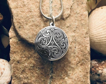 Tiny Celtic Spiral Pendant Handmade Celtic Art Necklace Sterling Silver Statement Ireland Jewelry Book of Kells Triskel Ireland