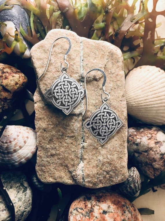 Tiny Celtic Knot Silver Earrings Shield Jewellery Celtic Art