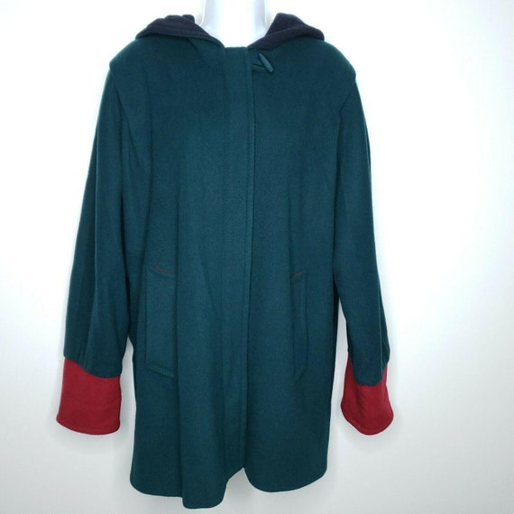 Mackintosh New England Hooded Wool Coat 10 Green … - image 5