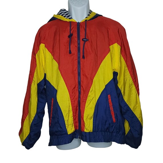 Color block nylon jacket deals