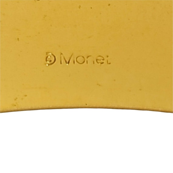 Vintage Monet Textured Gold Tone Bangle Bracelet … - image 8
