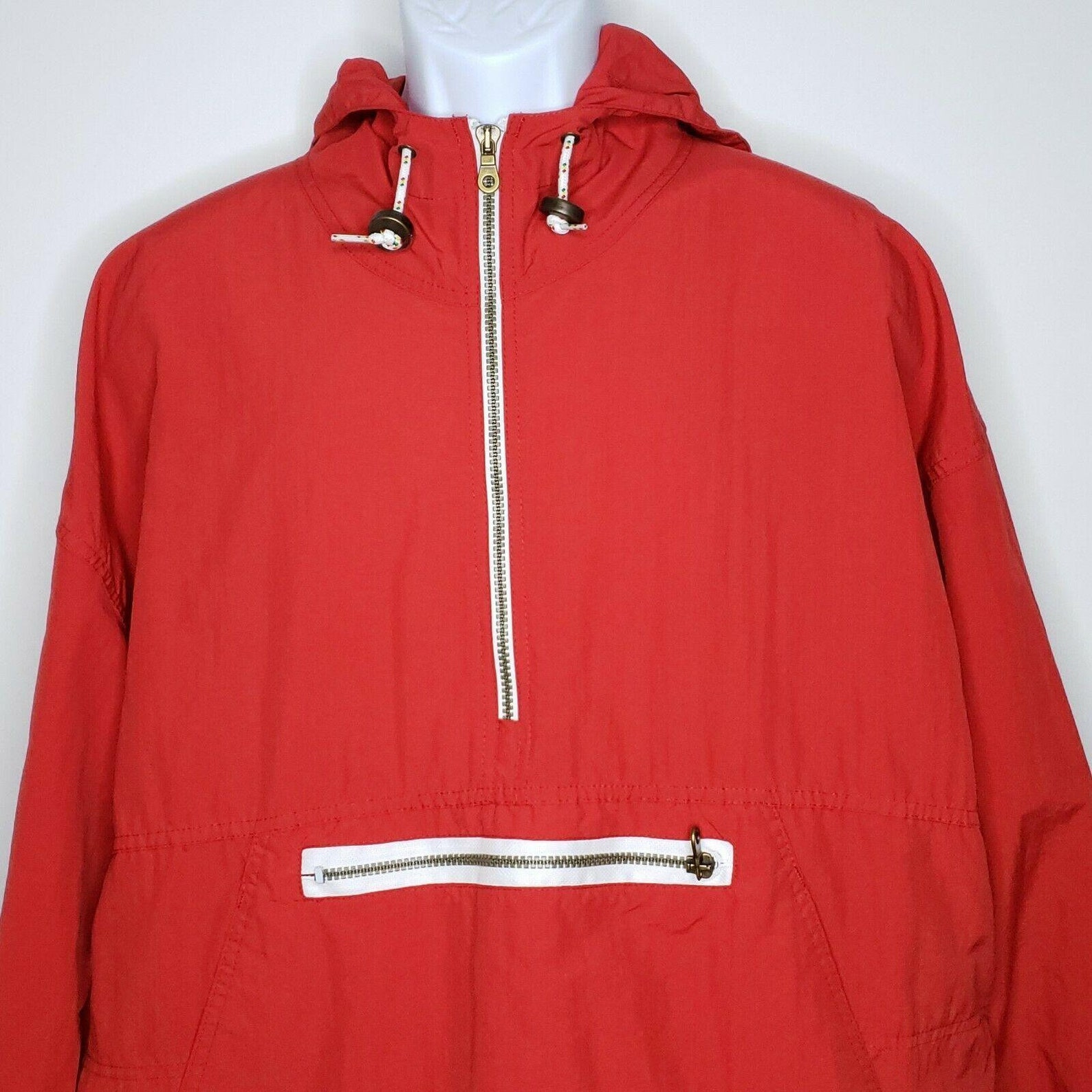 Woolrich Half Zip Hooded Windbreaker Medium Red Nylon Jacket - Etsy