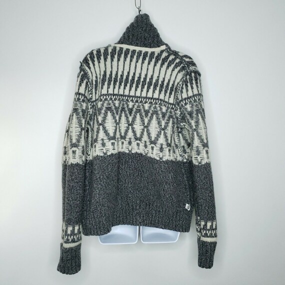 Chunky Knit Jacquard Lambs Wool Cardigan Sweater … - image 10