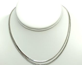 Vintage Napier Double Chain Necklace Silver Tone Minimalist S Chain Design