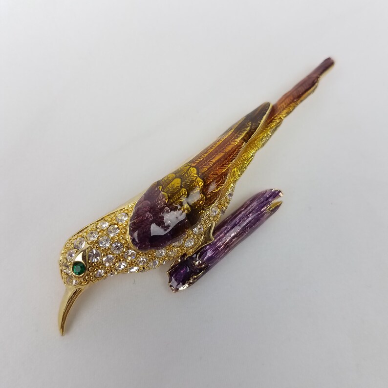 3 Pcs Crystal Rhinestone Hummingbird Brooch Set - Enamel Lapel Pins For Women, Hats, Bags